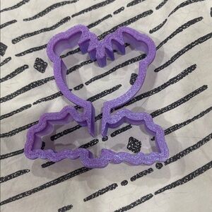 Purple Glitter piranha plant from Mario, 3 inch cookie cutter